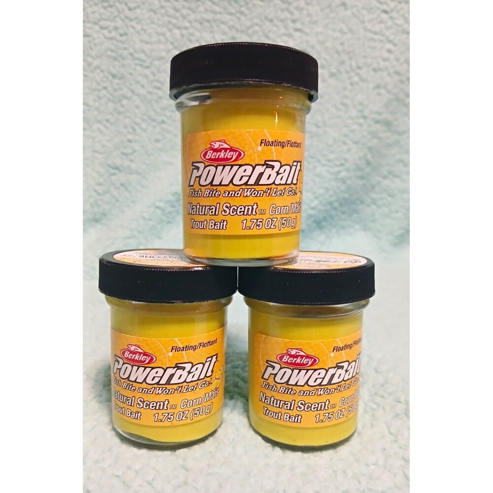3pk Berkley PowerBait Natural Scent Floating Trout Bait Corn Yellow 1.75 oz